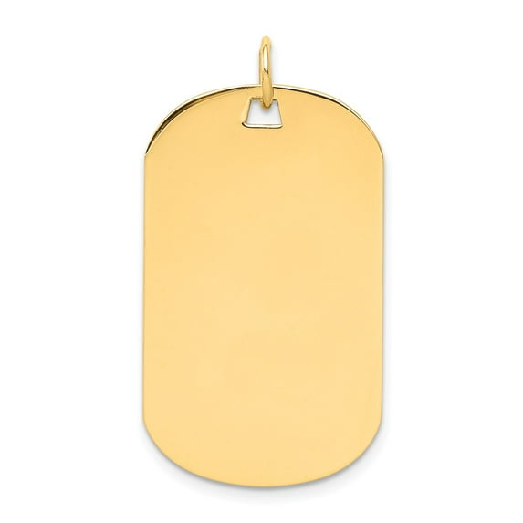 14K Yellow Gold Charm Pendant Plain .027 Gauge Engraveable Dog Tag Disc
