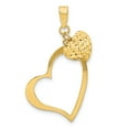 thumbnail image 1 of 14K Yellow Gold Charm Pendant Polished & Diamond-Cut Open And Puff Heart, 1 of 4