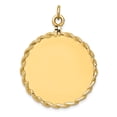 thumbnail image 1 of 14K Yellow Gold Charm Pendant Rope 39 mm 28 Plain .013 Gauge Circular Engravable Disc With, 1 of 3