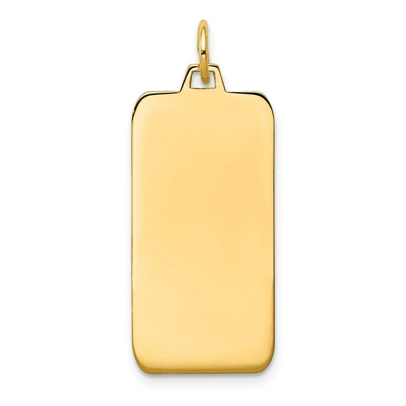 14K Yellow Gold Charm Pendant Rounded Corners 32 mm 13