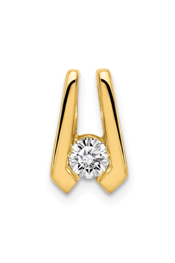 14K Yellow Gold Charm Pendant Slide Only Center Stone 14 mm 8