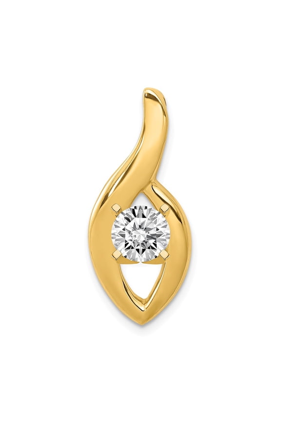 14K Yellow Gold Charm Pendant Slide Only Center Stone 24 mm 9