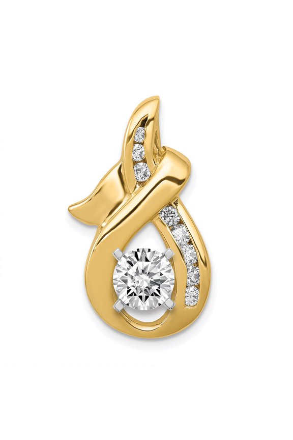 14K Yellow Gold Charm Pendant Slide Only Center Stone 26 mm 13