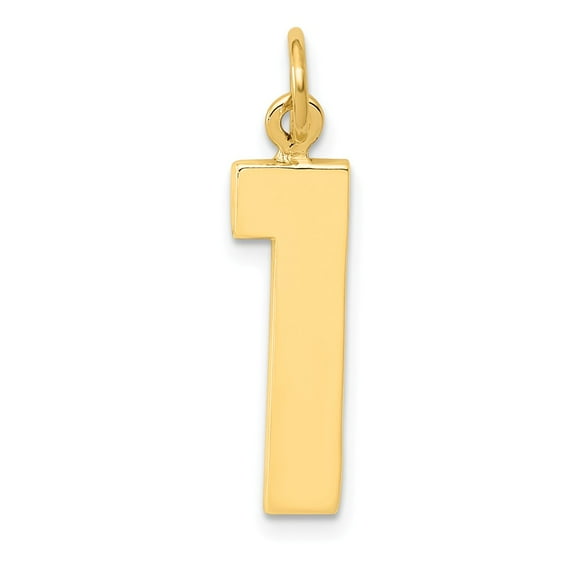 14K Yellow Gold Charm Pendant Themed 1 25 mm 6 Casted Large Polished Number