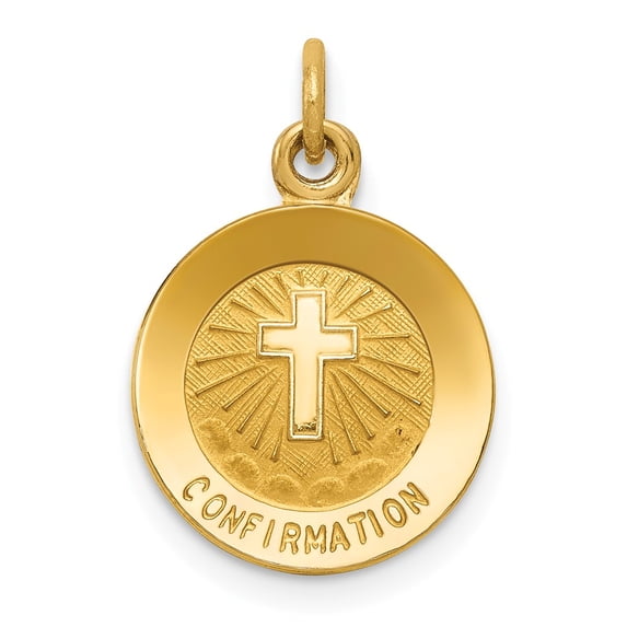 14K Yellow Gold Charm Pendant Themed 17 mm 12 Confirmation