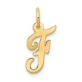 thumbnail image 1 of 14K Yellow Gold Charm Pendant Themed 17 mm 8-11 Small Script Initial F, 1 of 3