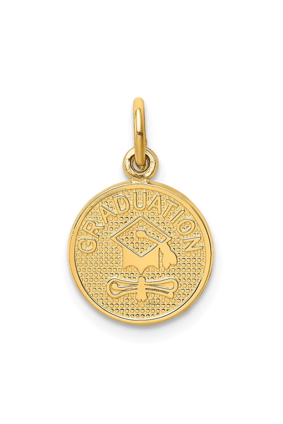 14K Yellow Gold Charm Pendant Themed 18 mm 12 Graduation