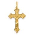 thumbnail image 1 of 14K Yellow Gold Charm Pendant Themed 22 mm 12 Inri Diamond-Cut Crucifix, 1 of 4