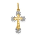 thumbnail image 1 of 14K Yellow Gold Charm Pendant Themed 23 mm 11 & Rhodium Cross, 1 of 3