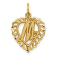 thumbnail image 1 of 14K Yellow Gold Charm Pendant Themed 23 mm 15 Initial M, 1 of 3