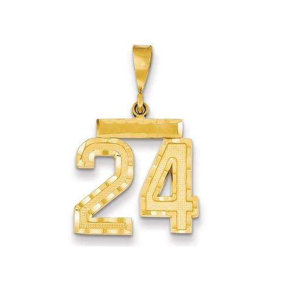 14K Yellow Gold Charm Pendant Themed 24 Diamond-Cut