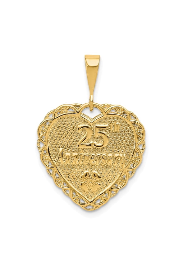 14K Yellow Gold Charm Pendant Themed 25 29 mm 20 25Th Anniversary