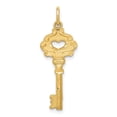 thumbnail image 1 of 14K Yellow Gold Charm Pendant Themed 31 mm 10 Polished Fancy Edge Key, 1 of 3