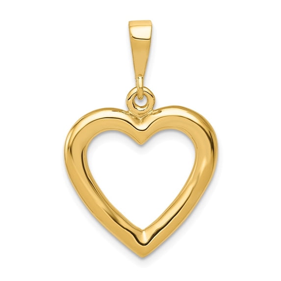 14K Yellow Gold Charm Pendant Themed 31 mm 19 Polished Heart
