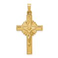thumbnail image 1 of 14K Yellow Gold Charm Pendant Themed 33 mm 17 Inri Hollow Crucifix, 1 of 3