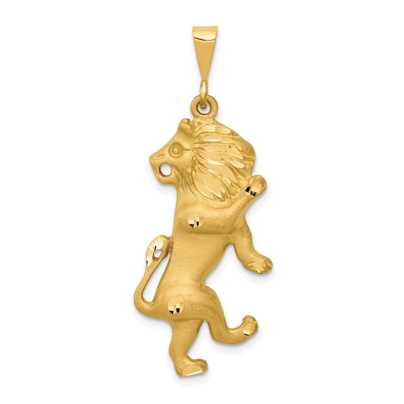14K Yellow Gold Charm Pendant Themed 40 mm 15 Leo Zodiac