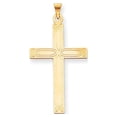 thumbnail image 1 of 14K Yellow Gold Charm Pendant Themed 49 mm 25 Solid Cross, 1 of 2