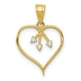 thumbnail image 1 of 14K Yellow Gold Charm Pendant Themed Flat Back Cubic Zirconia CZ Round Clear 20.4 mm 13.4, 1 of 4