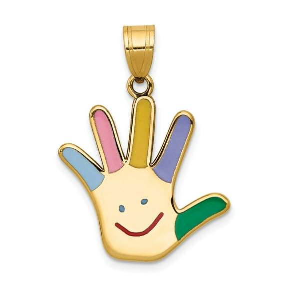 14K Yellow Gold Charm Pendant Themed Multi-Colored 29.12 mm 20.77