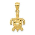thumbnail image 1 of 14K Yellow Gold Charm Pendant Themed Open Back Textured 23 mm 12.5, 1 of 4