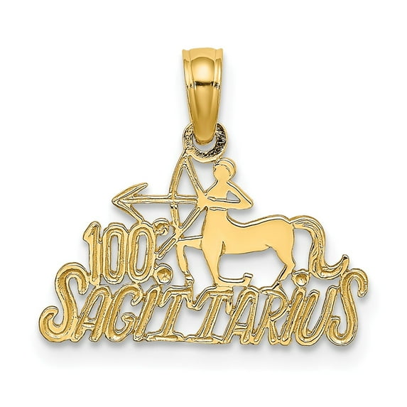 14K Yellow Gold Charm Pendant Themed Textured 14 mm 17.4
