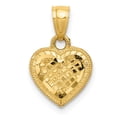 thumbnail image 1 of 14K Yellow Gold Charm Pendant Themed Textured Back Diamond-Cut 15.7 mm 10, 1 of 3