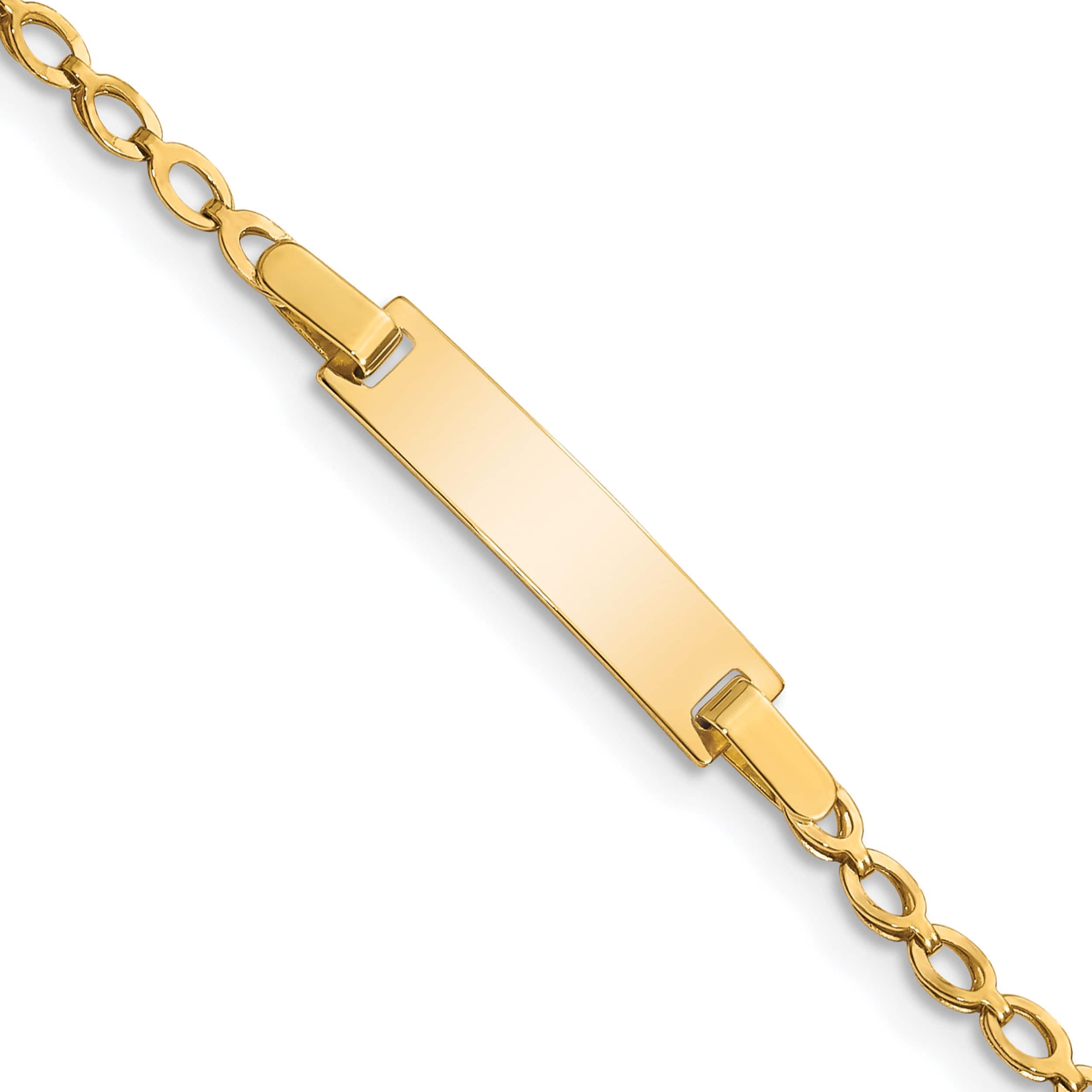 14K Yellow Gold Children s Polished Id Bracelet 6 X 5 Made In Turkey bid94 6