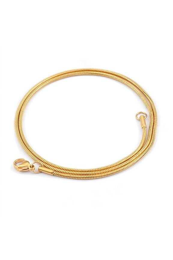14K Yellow Gold Choker Snake Necklaces for Women Men Small Mini Golden Silver Color Chain Necklace Jewelry