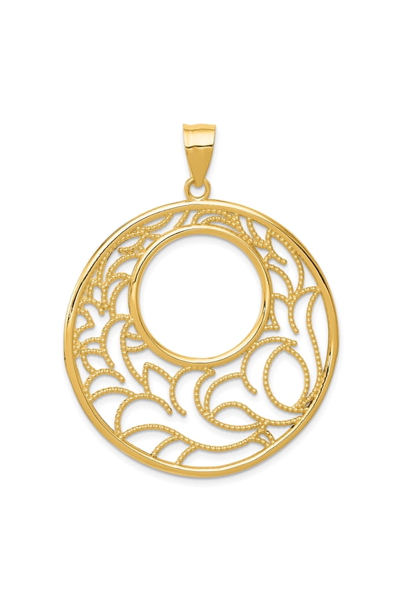14K Yellow Gold Circle Pendant