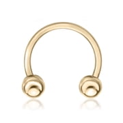 14 Gauge 14k Yellow Gold Circular Horseshoe Barbell Lip Eyebrow Belly Nipple Ring 1/2 Inches by Lavari Jewelers