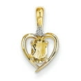 thumbnail image 1 of 14K Yellow Gold Citrine And Diamond Heart Pendant (17 X 10) Made In India xbs510, 1 of 2