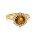 thumbnail image 1 of 14K Yellow Gold Citrine Beaded Halo Diamond Ring, 1 of 2