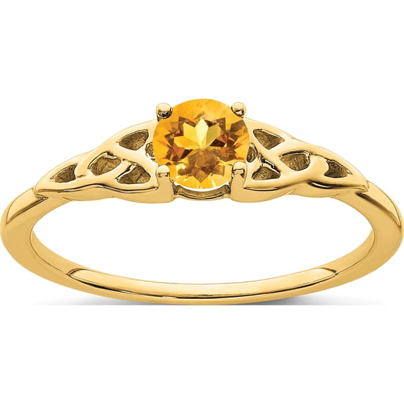 14K Yellow Gold Citrine Celtic Knot Ringsize 7 - Jbsp