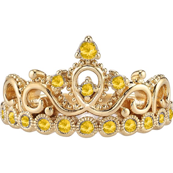 14K Yellow Gold Citrine Crown Ring (November) (7.5)