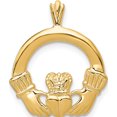 thumbnail image 1 of 14K Yellow Gold Claddagh Pendant (22 X 17) Made In United States c1753, 1 of 6