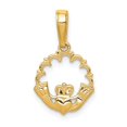 thumbnail image 1 of 14K Yellow Gold Claddagh Pendant Irish Jewelry, 1 of 5