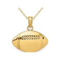thumbnail image 1 of Gem & Harmony 14K Yellow Gold Classic Football Charm Pendant Necklace with Chain for Men, 1 of 5
