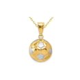 thumbnail image 1 of 14K Yellow Gold Classic Soccer ball (Football) Charm Pendant Necklace with Chain for Men, 1 of 5