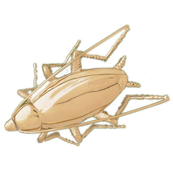 14K Yellow Gold Cockroach Pendant - 46 mm
