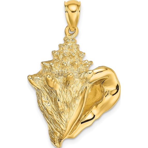 14K Yellow Gold Conch Shell Charm (31 X 21.1) Made In United States k7853