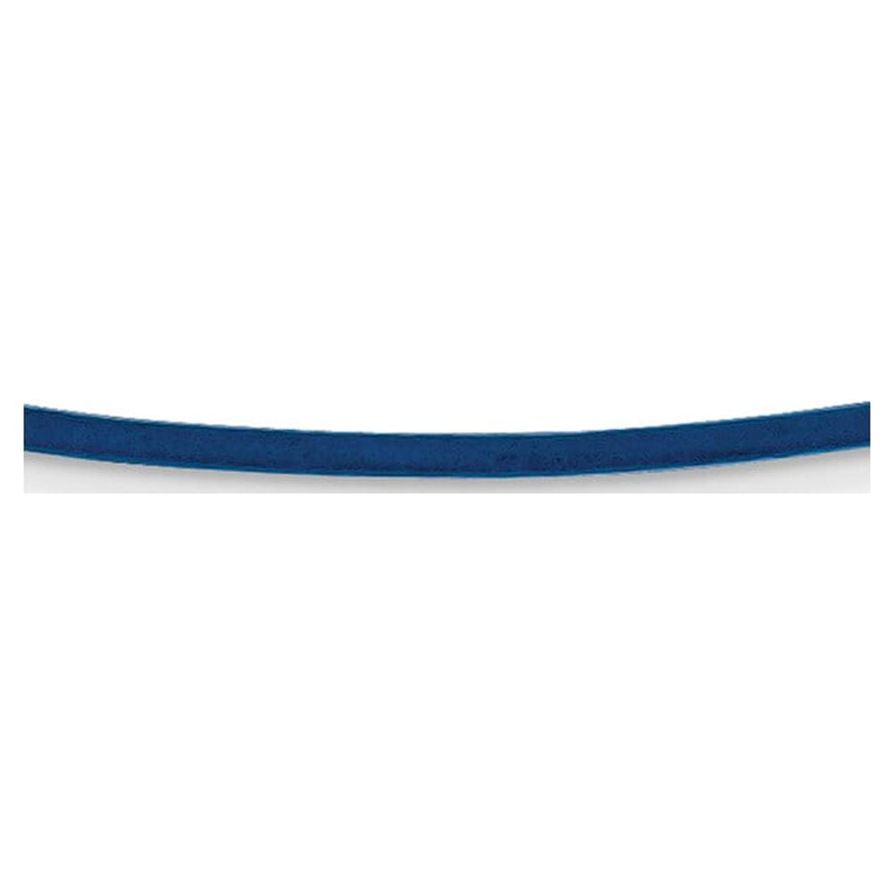 14K Yellow Gold Cord & Leather Chain Necklace 1.5 mm Royal Blue 18 inch