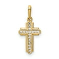 thumbnail image 1 of 14K Yellow Gold Cross Cubic Zirconia Pendant, 1 of 6