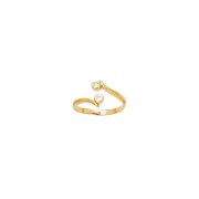 14K Yellow Gold Cross Over Cubic Zirconia Adjustable Toe Ring