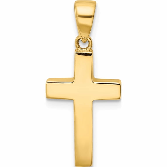 14K Yellow Gold Cross Pendant (23.5 X 11) Made In Turkey -Jewelry By Sweet Pea