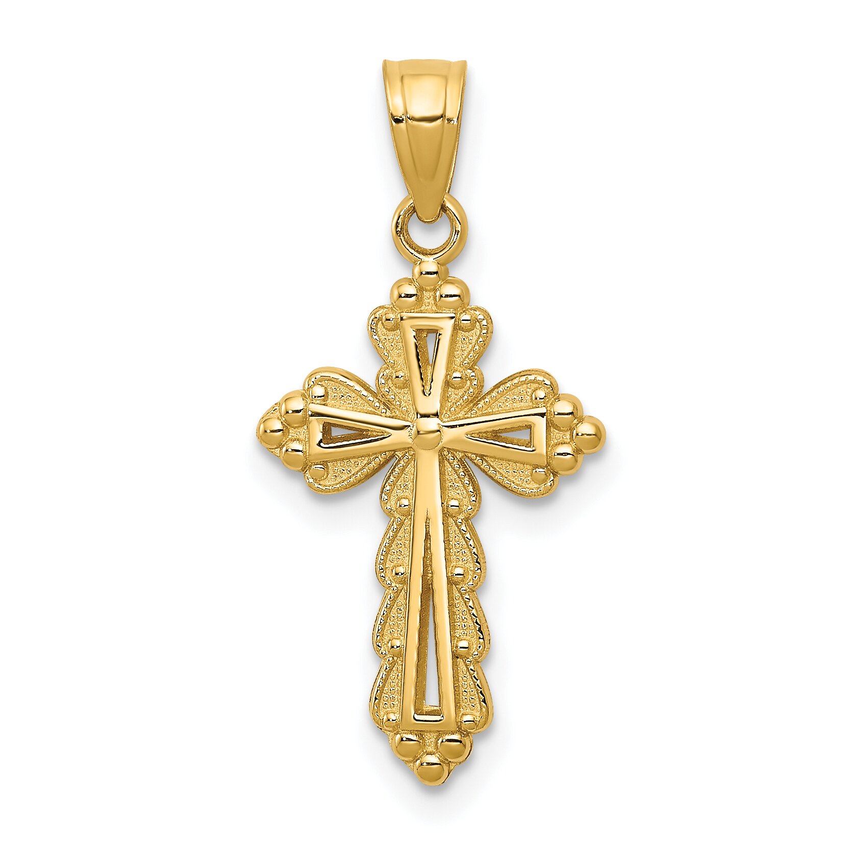14K Yellow Gold Cross Pendant Charm Religious - Walmart.com