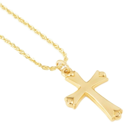 14K Yellow Gold Cross Religious Pendants / Charms for Men and Women