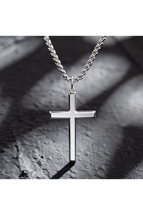 14K Yellow Gold Cross pendant necklaces Men Hiphop/Rock fashion vintage necklace male jewelry gifts