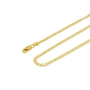 JULIETTE COLLECTION 14K Yellow Gold Cuban Curb Chain Necklace for Men and Women â€“ Measures 2 mm x Thickness 24 Inches Length