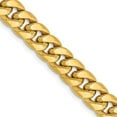 thumbnail image 1 of 14K Yellow Gold Curb Chain Styles Necklace 18 inch 7.3 mm Semi-Solid Miami Cuban with Lobster Clasp, 1 of 4