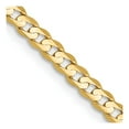 thumbnail image 1 of 14K Yellow Gold Curb Chain Styles Necklace 24 inch 3 mm Open Concave with Lobster Clasp, 1 of 4